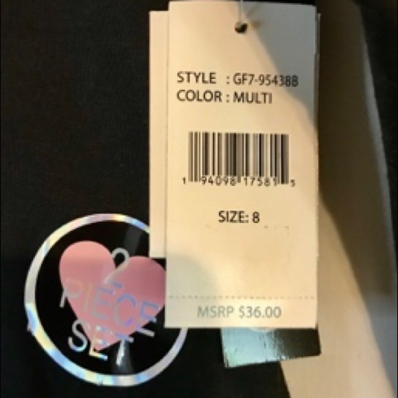 NWT Girls Black and Animal Print Sweatsuit- size 8 - Picture 3 of 12